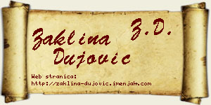 Žaklina Dujović vizit kartica